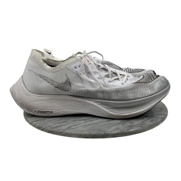 Nike Mens 15 ZoomX Vaporfly Next% 2 White Metallic Silver Lightweight CU4111-100 - Picture 1 of 13